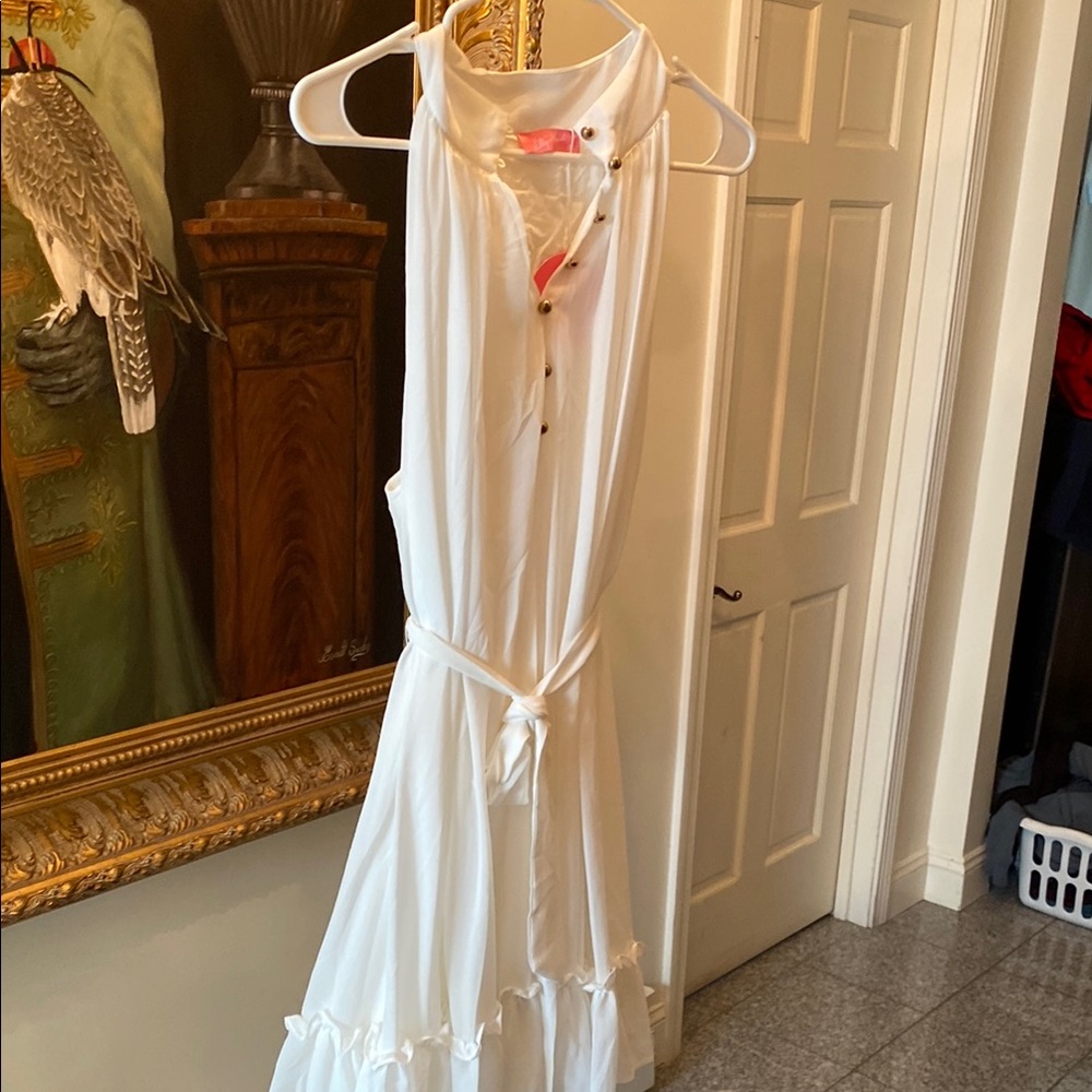 Elegant White Sleeveless Dress